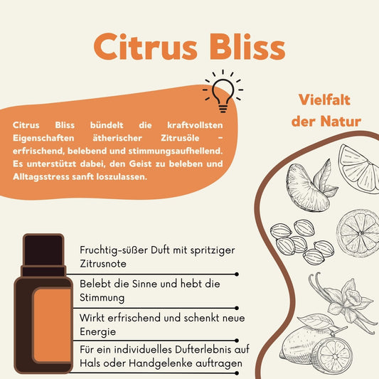 doTERRA Citrus Bliss Wirkung: stimmungsaufhellend, belebend, erfrischend – ideal für Duftanwendung im Alltag