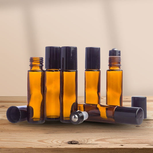 Bernsteinfarbene 10-ml-Roll-On-Flasche – 6 Stück