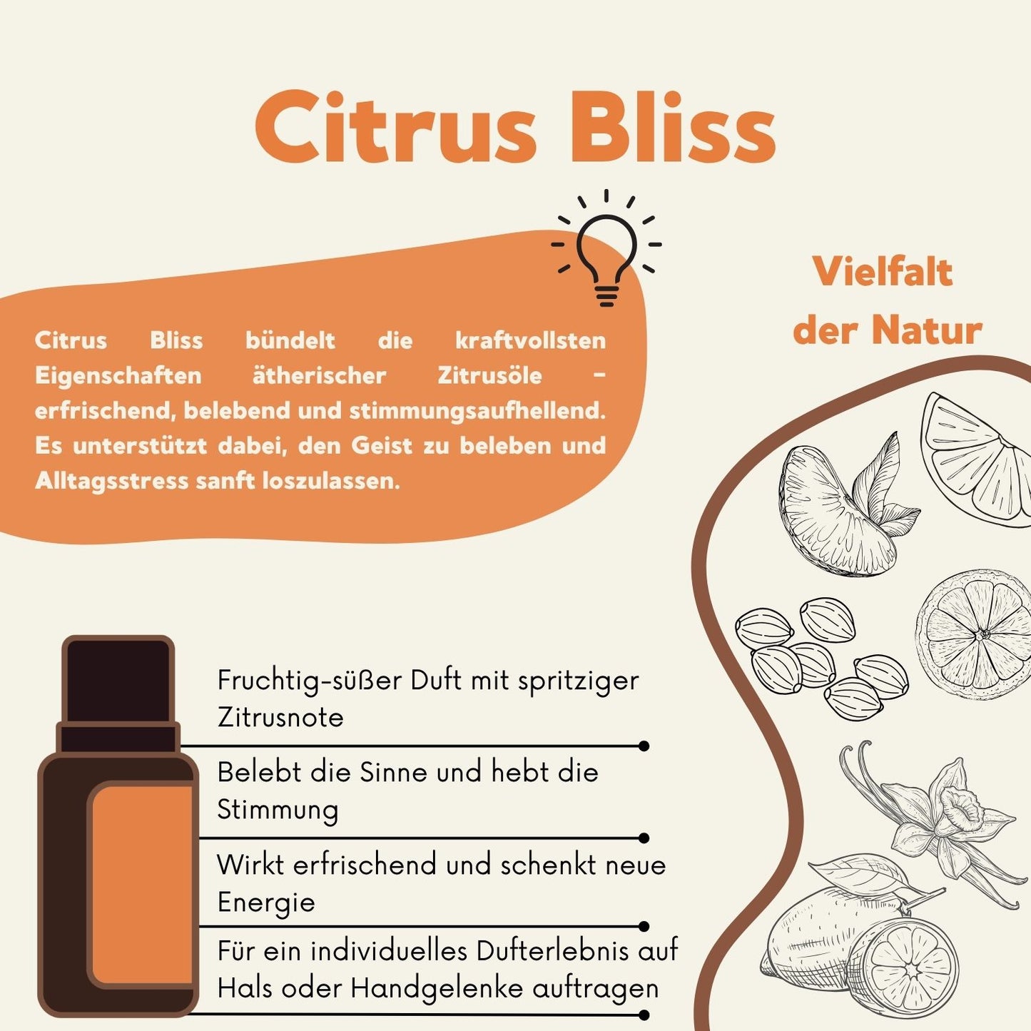 doTERRA Citrus Bliss Wirkung: stimmungsaufhellend, belebend, erfrischend – ideal für Duftanwendung im Alltag